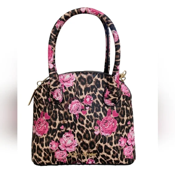 Leopard Print and Pink Floral Women's Bag - Picture 7 of 7